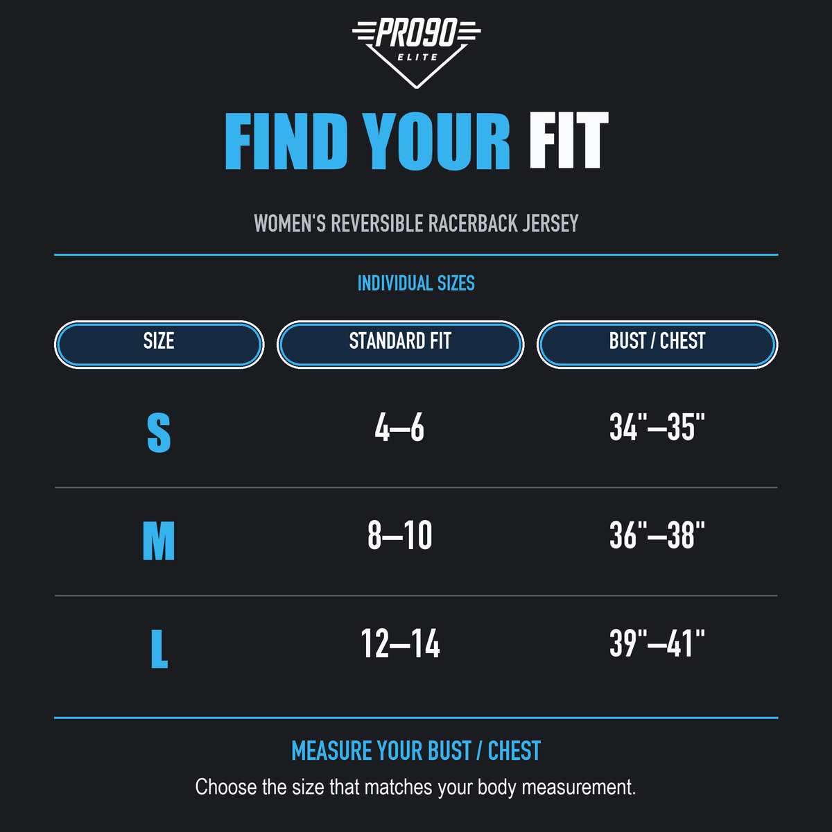 PRO90 Elite 2026 basketball gallery: pro90-womens-racerback-jersey-size-chart-v2.png