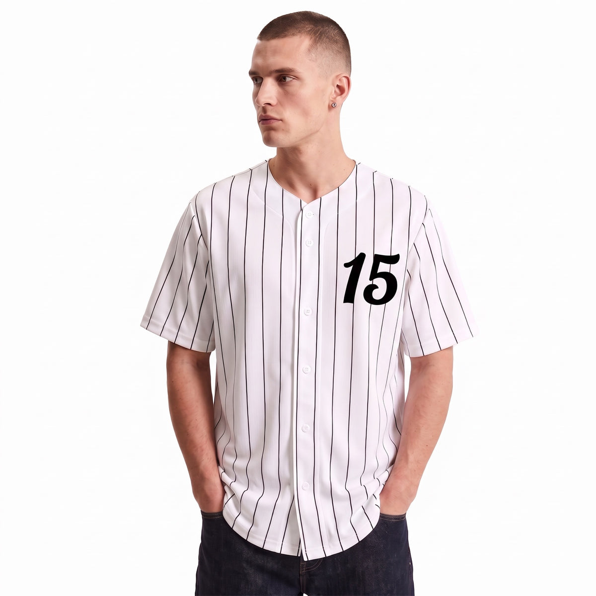 Softball Jersey | Pinstripe Button-Up